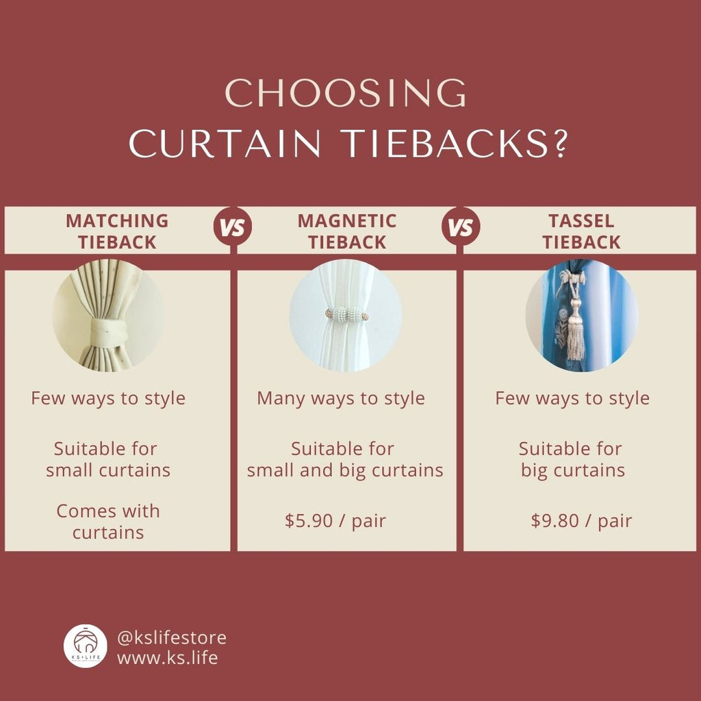 Curtain tiebacks comparison table