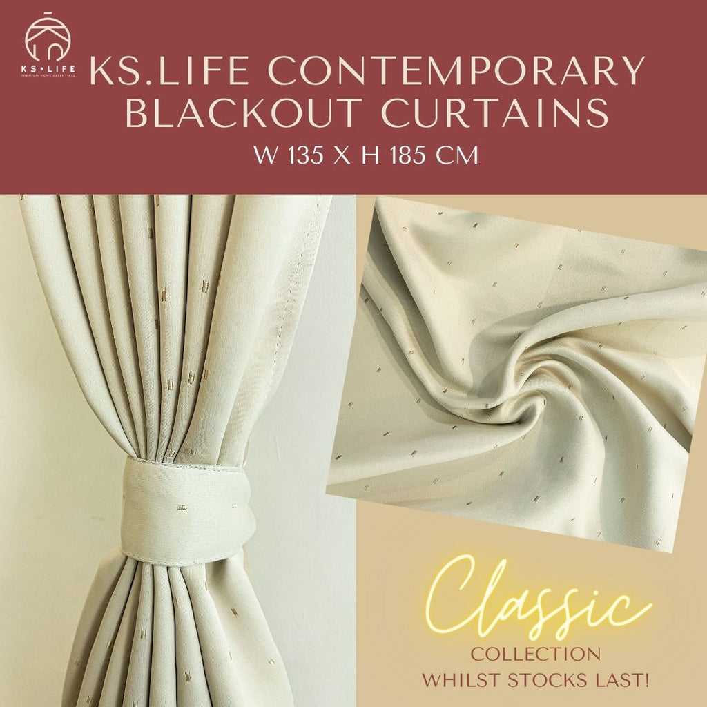 Contemporary Gold Blackout Curtain Half Length with Tieback