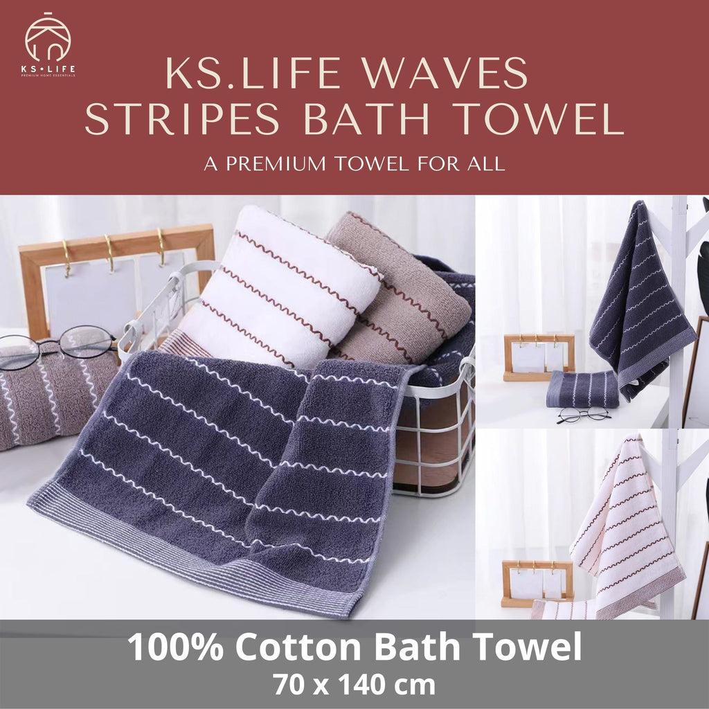 Waves Stripes Bath Towel