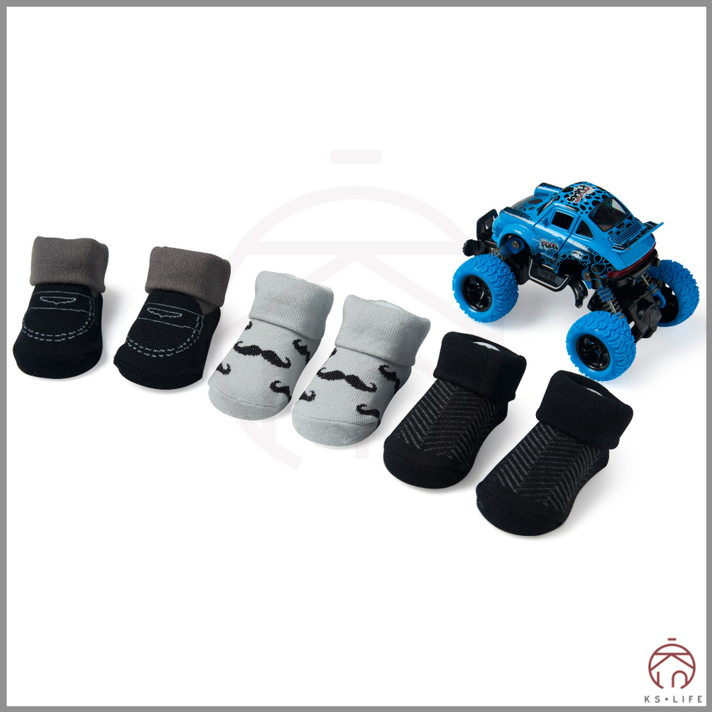 Cute Infant / Newborn Baby Boy Socks Gift set 3pc 0-9 months