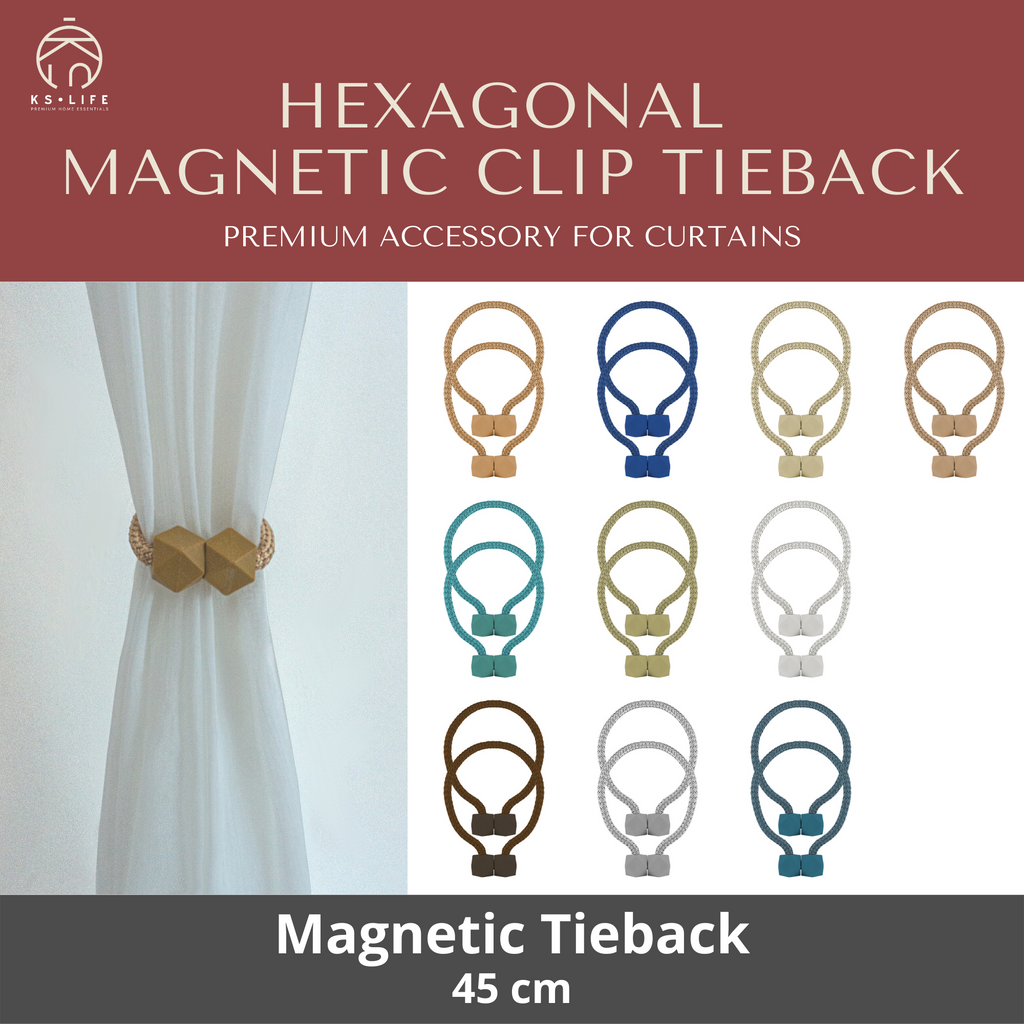 Hexagonal Magnetic Clip Curtain Tieback 45cm (2pcs)