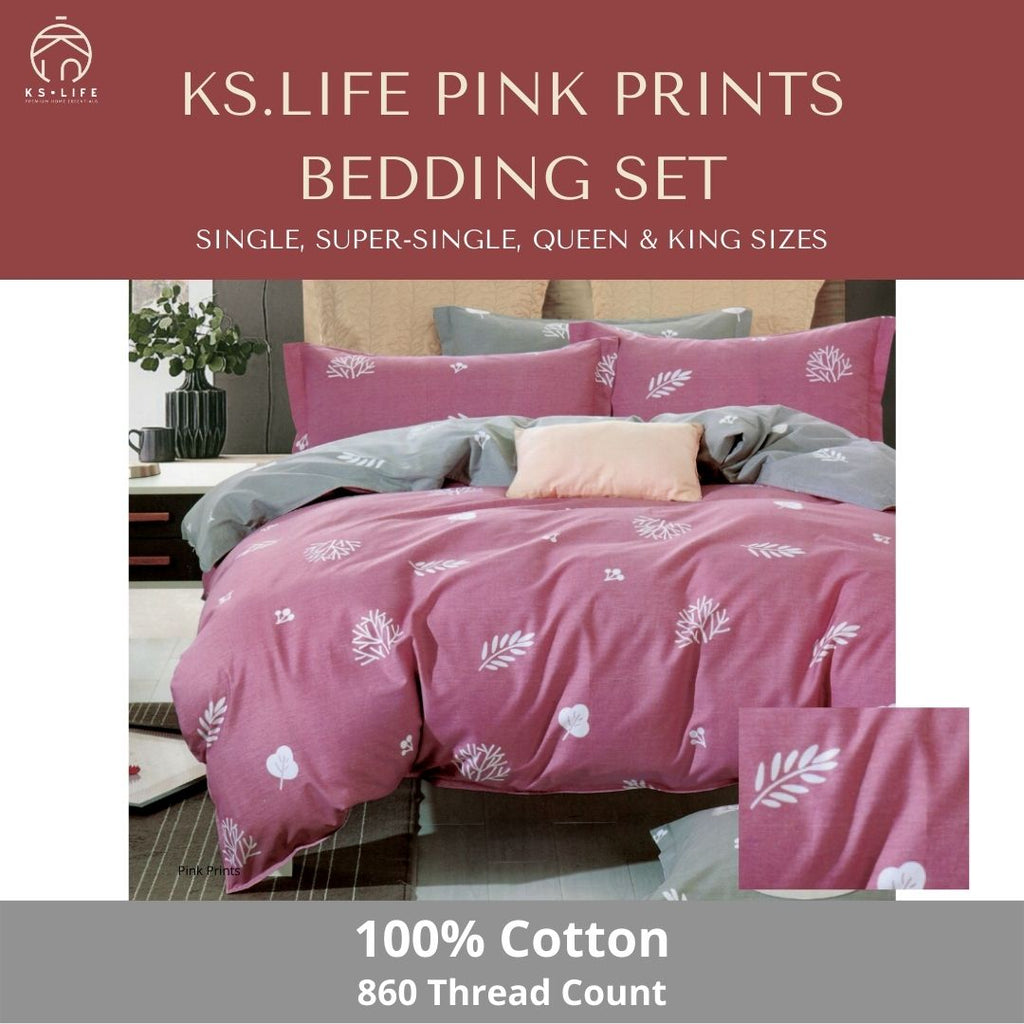 Adorable Pink Prints Cotton Bedding Set 860 TC